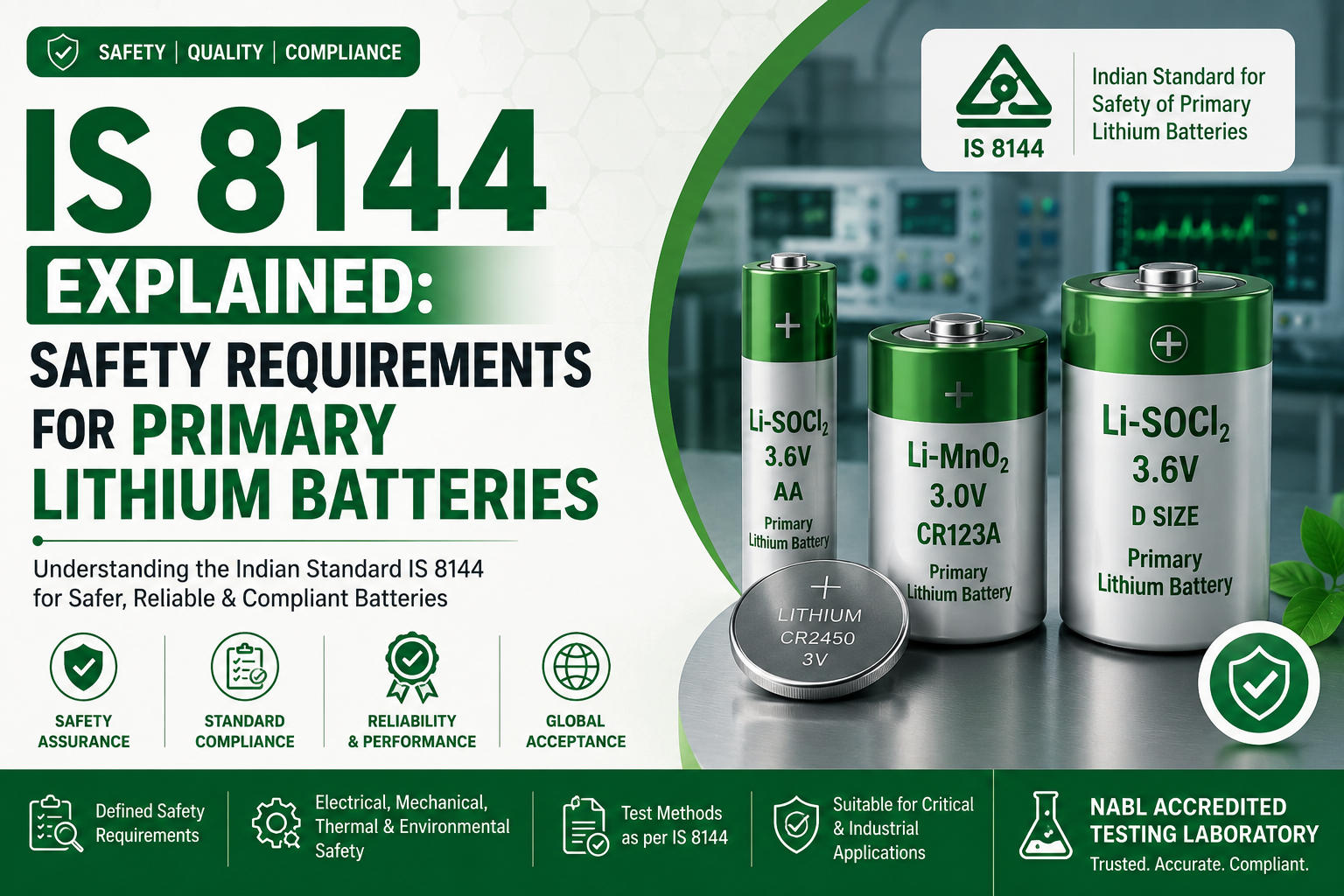 IS 8144 Explained: Safety Requirements for Primary Lithium Batteries